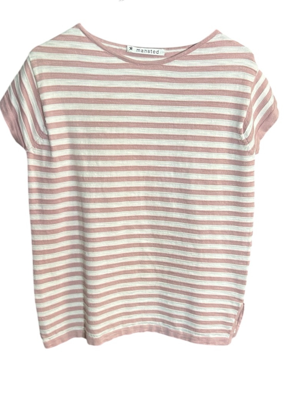 Managed Pink & White Striped Women's Tee
